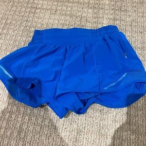 Blue Lululemon Hotty Hot shorts